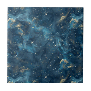 Ouro Azul Galáxia Celestial Nebulosa Estrelas