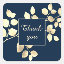 Ouro azul romântico deixa adesivo quadrado