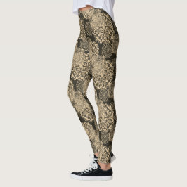 Ouro Boho Mandalas Leggings
