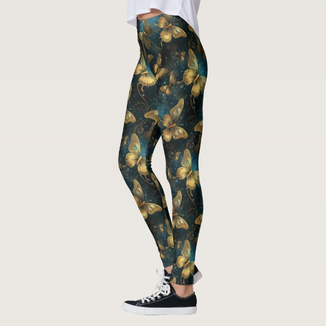 Ouro Borboletas Leggings (Esquerda)