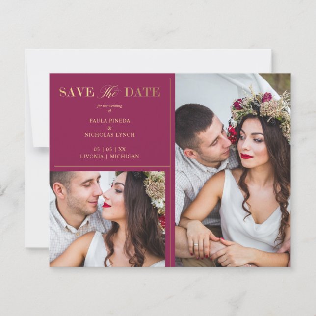 Ouro Borgonha 2 Fotos Minimalista (Frente)