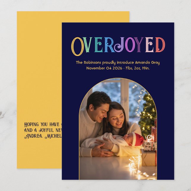 Ouro Brilhante Xmas Bebê Foto do Anúncio (Frente/Verso)