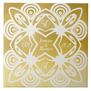 Ouro Casamento Personalizado Arte Deco Ornamental