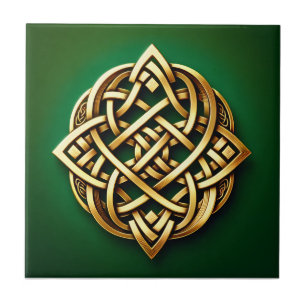 Ouro Celtic Knot on Green