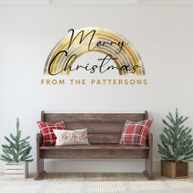 Ouro Clássico Nome da Família Arco-Íris Feliz Nata