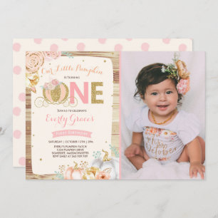 Ouro cor-de-rosa rústico do convite do primeiro