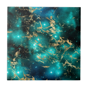 Ouro da Noite Estrelada Verde Preta da Marble
