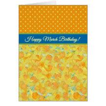 Ouro Daffodils, Cartão de Flor de Mês de Nasciment