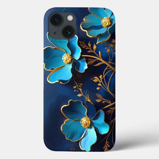Ouro das Flores Azuis Elegantes Descreve Capa de t (Verso)