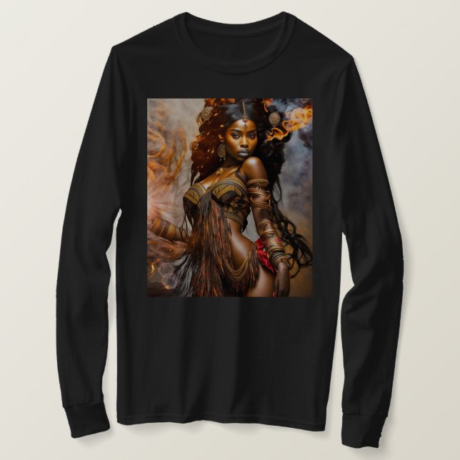 Ouro Dawn - Princesa Africana - Camiseta da Mulher (Frente do Design)