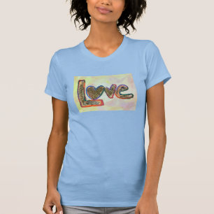 Ouro De Amor Pastéis Camisa De Arte De Palavras In