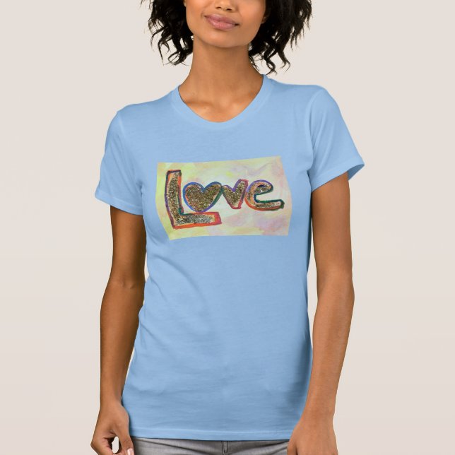 Ouro De Amor Pastéis Camisa De Arte De Palavras In (Frente)
