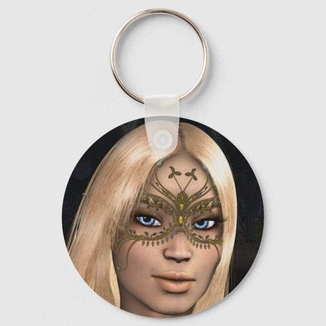 Ouro de Borboleta Mascarada Fairy Fantasy Chaveiro (Frente)