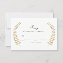 Ouro de Casamento de Jardim Leaf Wreath RSVP