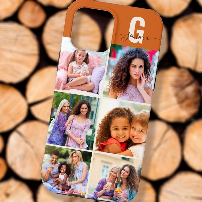 Ouro de Fotografia Castanho Monograma 6 com Script (Criador carregado)