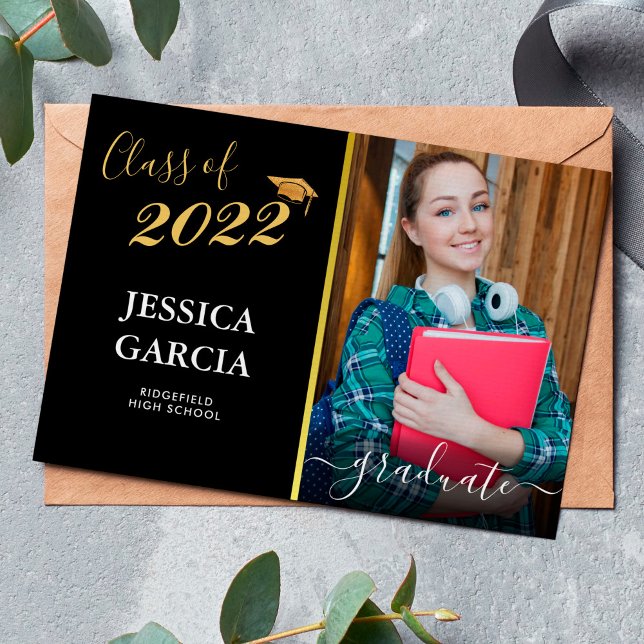 Ouro De Graduação Elegante Com Foto Glitter (Criador carregado)