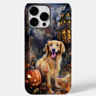 Ouro De Halloween Retriever Com Pumpkins Assustado