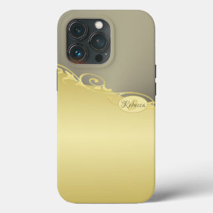 Ouro de luxo decorativo em ouro e prata, monograma
