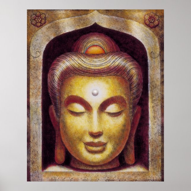 Ouro de Meditação de Zen Buda Poster Espiritual de (Frente)