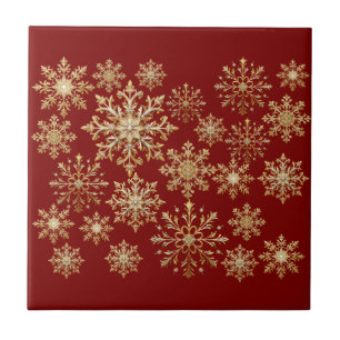 Ouro de Natal e Floco de Neve Vermelho
