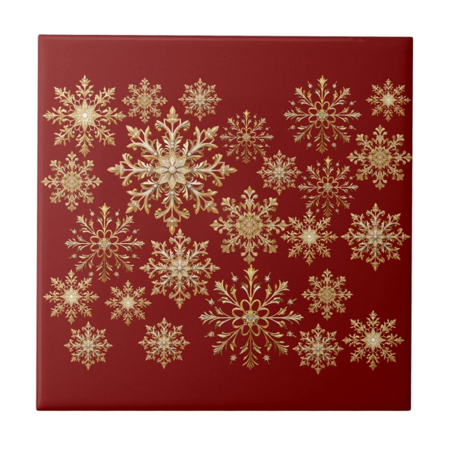 Ouro de Natal e Floco de Neve Vermelho (Frente)