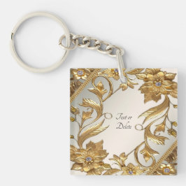 Ouro De Onda De  Deixa A Chaveiro Floral