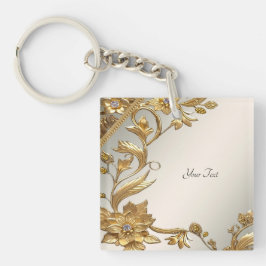 Ouro De Onda De  Deixa A Chaveiro Floral