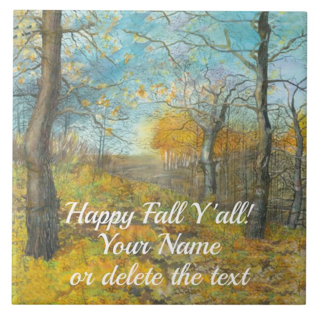 Ouro de outono numa aquarela de pintura de carvalh (Frente)