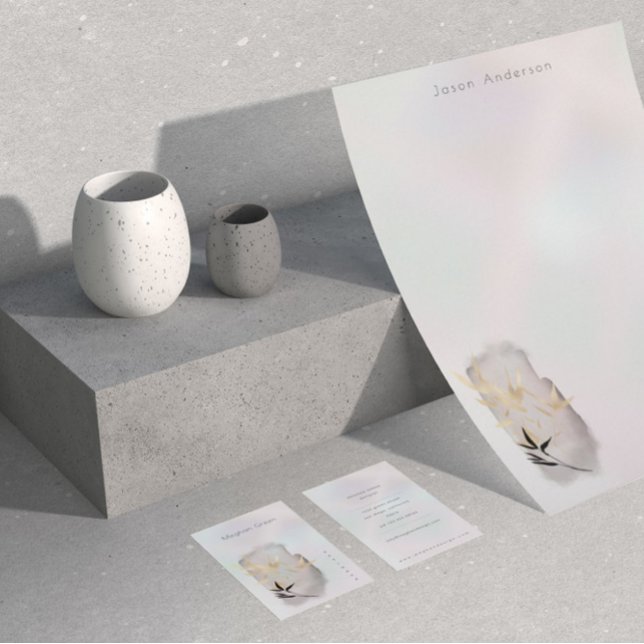 Ouro de Pérolas Luxurioso Bamboo Cartão de visita (Criador carregado)