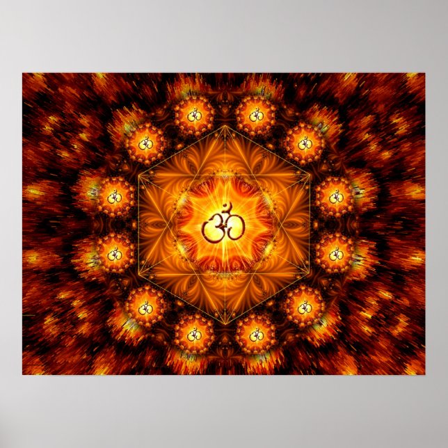 Ouro De Poster Fractal Mandala (Frente)