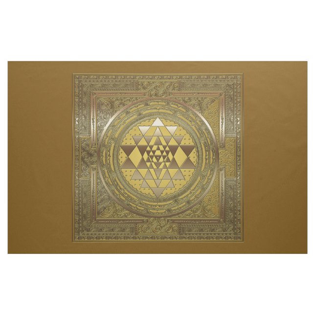 Ouro de Sri Yantra - tecido (Jarda)
