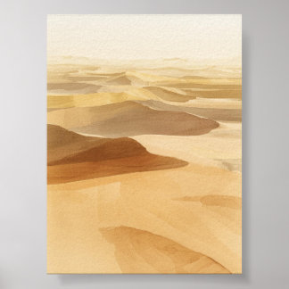 Ouro Desert Dunes Watercolor Poster
