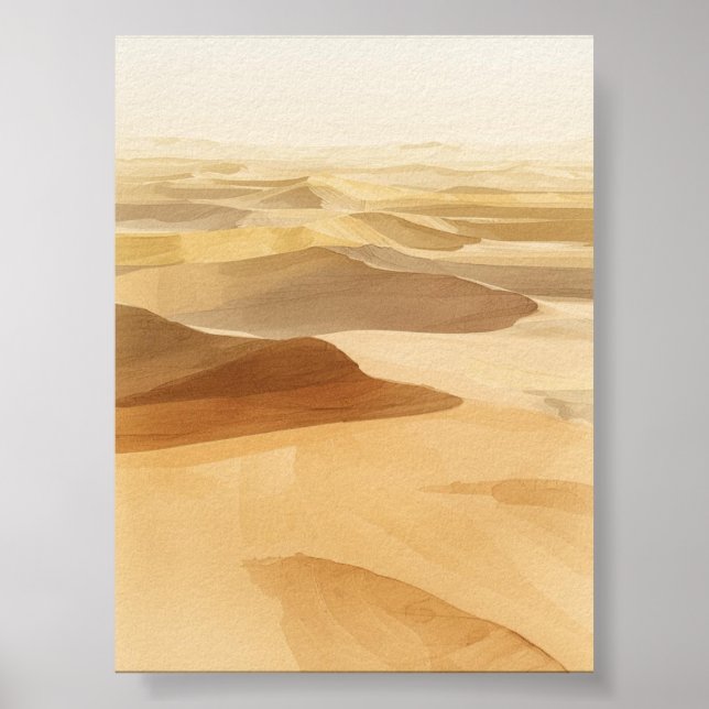Ouro Desert Dunes Watercolor Poster (Frente)