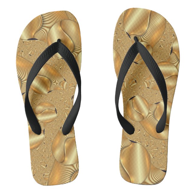 Ouro design pé sandálias flip-flops (Pé da cama)