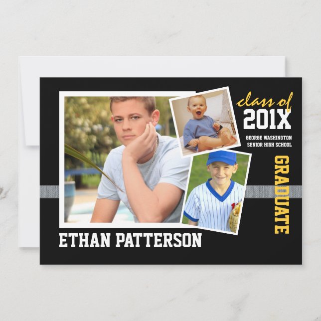 Ouro desportivo do preto do anúncio da graduação (Frente)