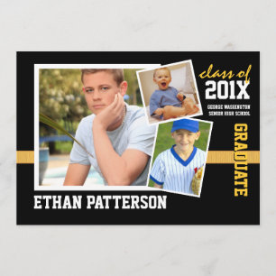 Ouro desportivo do preto do anúncio da graduação