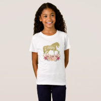 Ouro do falso das meninas e camisa floral do