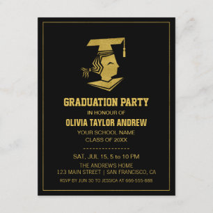 Ouro do falso e convite preto da festa de