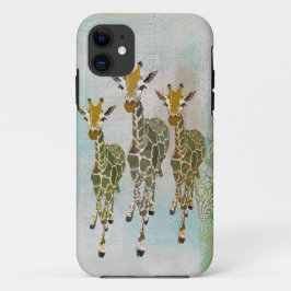 Ouro do vintage & capas de iphone dos girafas do