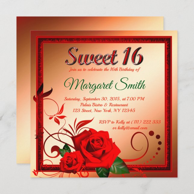 Ouro doce 16 convite (Frente/Verso)