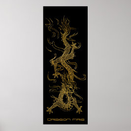 Ouro Dragon Long Art Poster