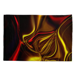 Ouro e traços curvos vermelhos com partes escuras