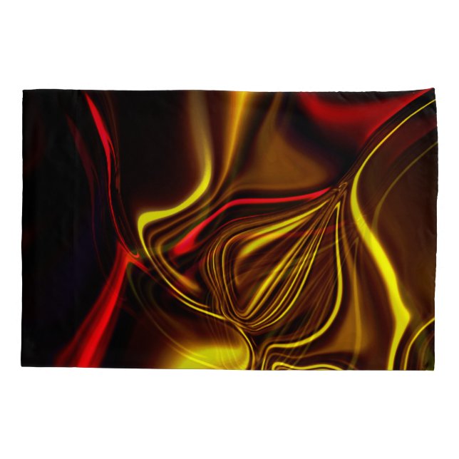 Ouro e traços curvos vermelhos com partes escuras (Traseira-Esquerda)