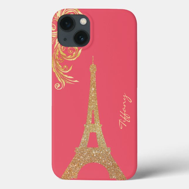 Ouro Eiffel Tower Personalizado Samsung Nota 4 Cas (Verso)