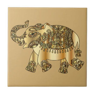 Ouro Elefante Azulejo Cerâmico