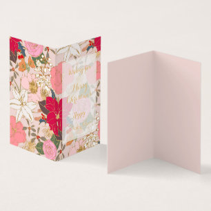 Ouro elegante cai colorido Floral de inverno