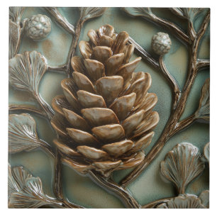 Ouro elegante Pinecone Faux Alivio
