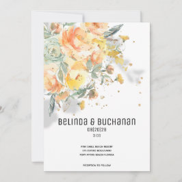 Ouro Espumante Convite para Casamento de nascer do