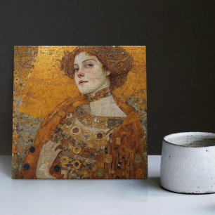 Ouro Fase Gustav Klimt Mosaic Edwardian Mulher C