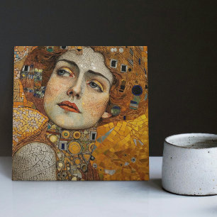 Ouro Fase Gustav Klimt Mosaic Edwardian Mulher C